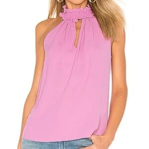Amanda Uprichard Pink Ruffle Top